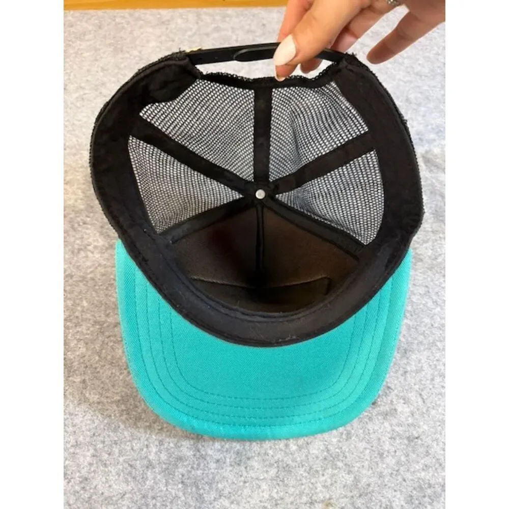 Vans Off The Wall Trucker Hat Coral Turquoise Black Mesh Snapback OS